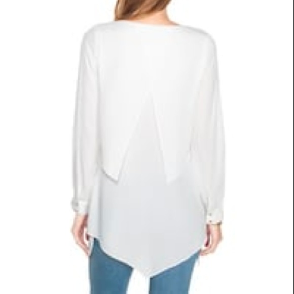 WHITE HOUSE BLACK MARKET PETAL-BACK TIERED TUNIC - Picture 3 of 3